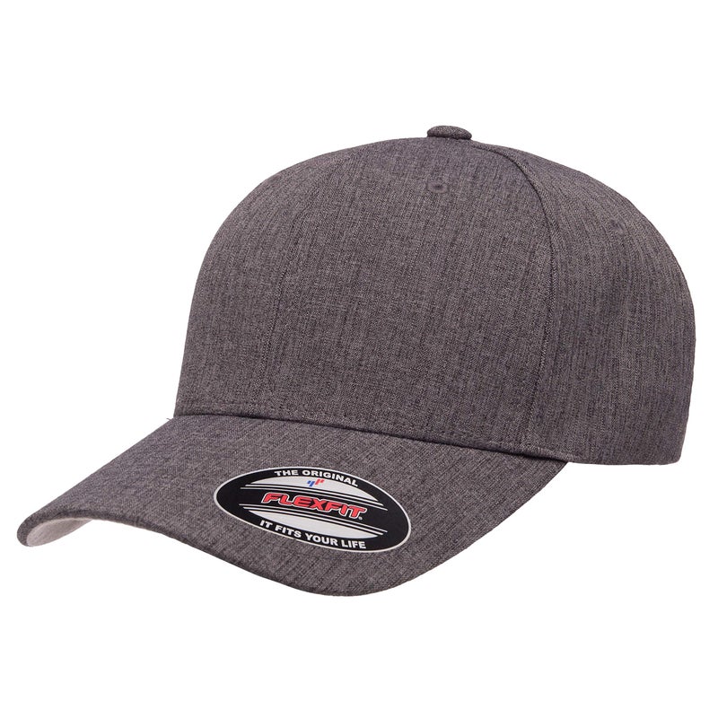 Flexfit Mens Heatherlight Cap, Melange Dark Grey, Large-X-Large US - Image 1